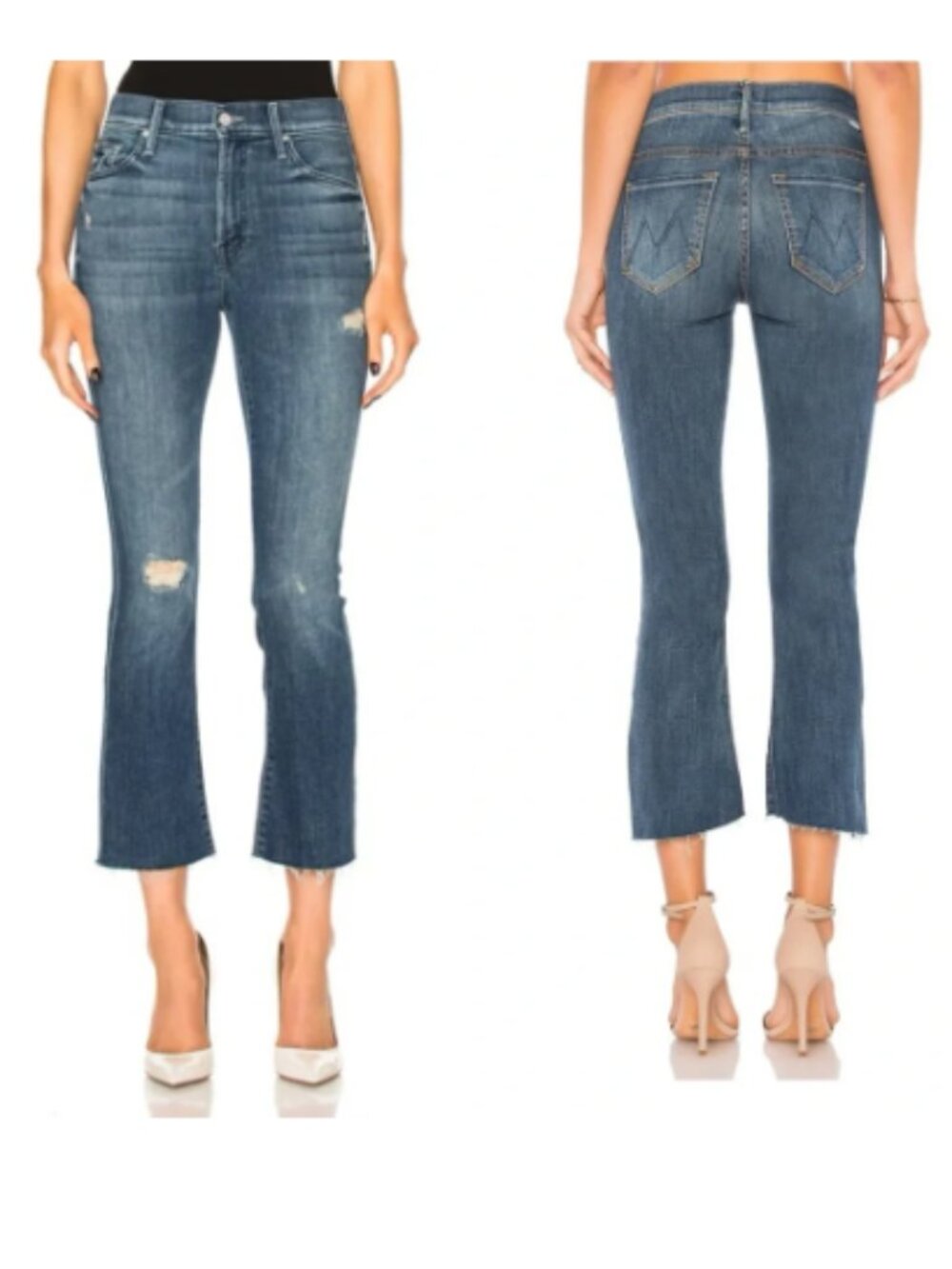 Mother The Insider Crop Fray in Gypsy Size 27 (4) Medium Wash Distressed Stretch